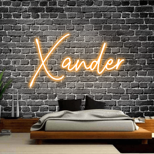 orange neon sign