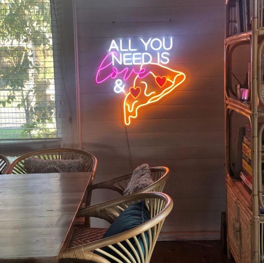 HDJSign - All You Need Is Love And Pizza Business Neon Sign HDJ Sign