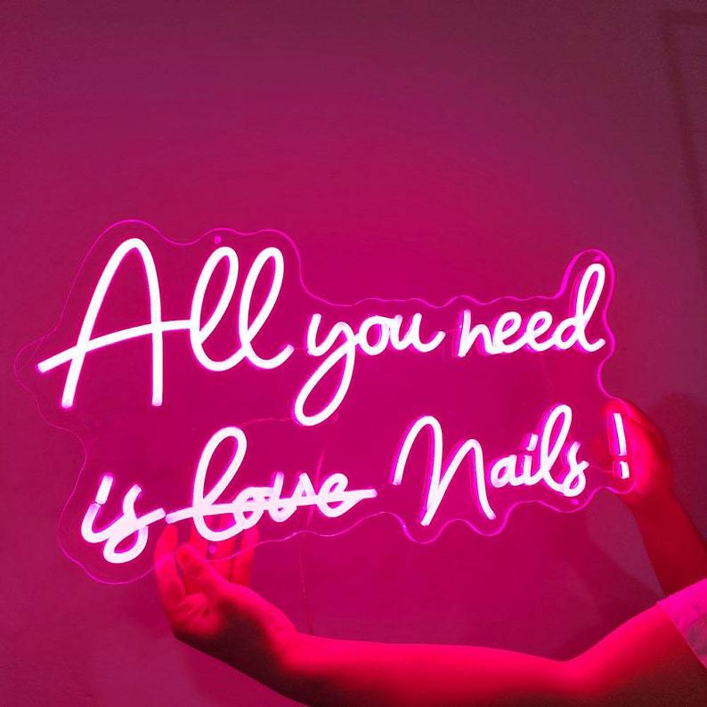 HDJSign - All You Need Is Nails! Salon Neon Sign HDJ Sign