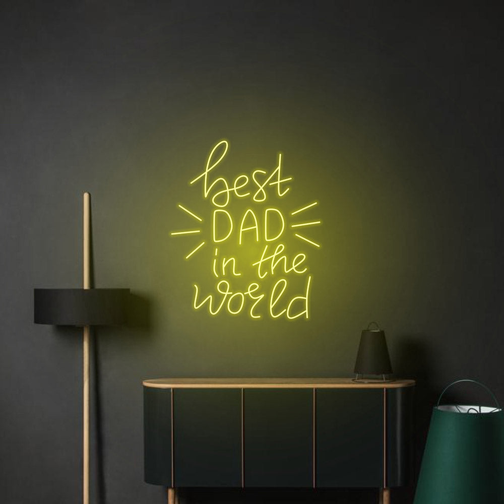 HDJSign - Best Dad in the World Home Neon Sign HDJ Sign