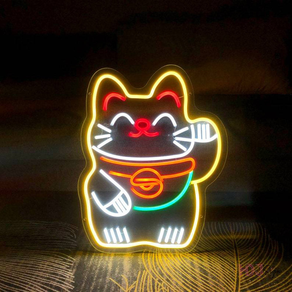 HDJSign - Chinese Lucky Kitty Neon Sign HDJ Sign