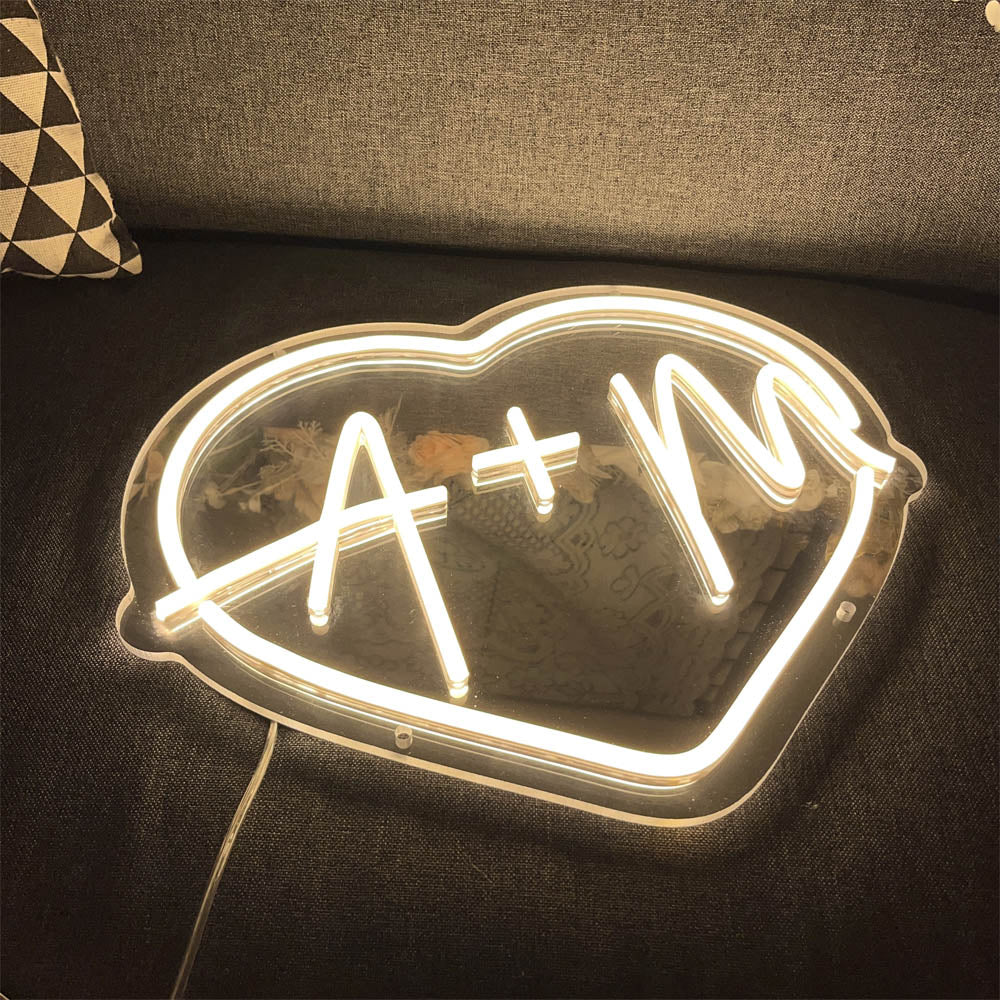 HDJSign - Custom Initials Heart Wedding Neon Sign HDJ Sign