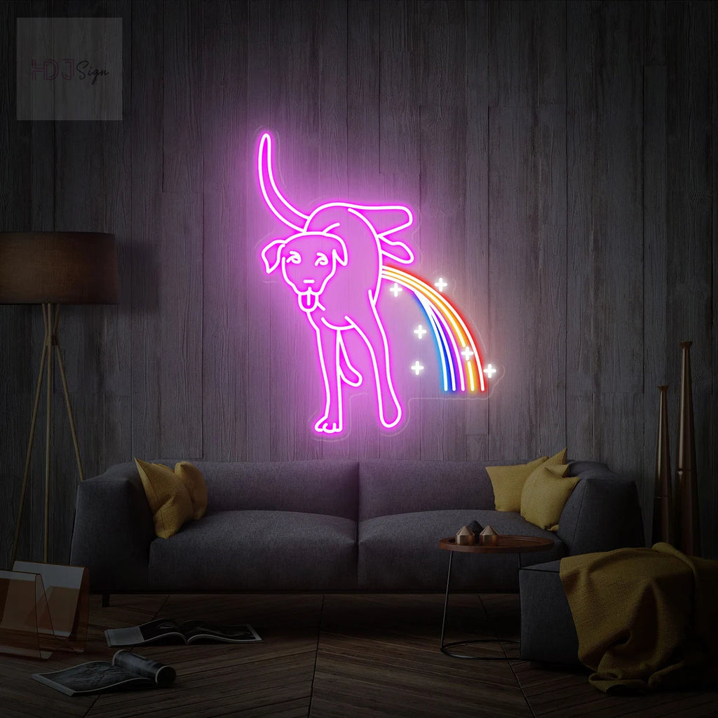 HDJSign - Dog peeing neon light HDJ Sign