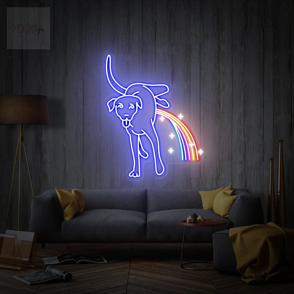 HDJSign - Dog peeing neon light HDJ Sign