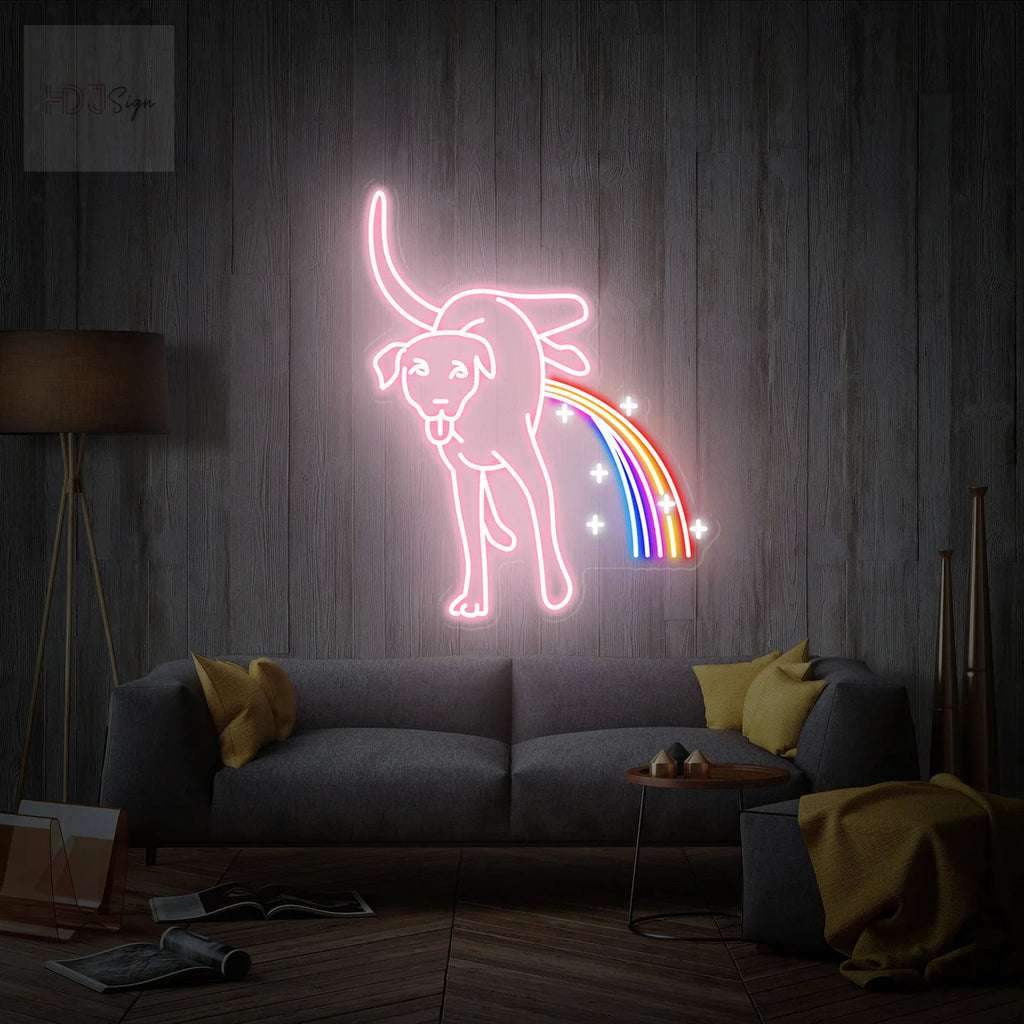 HDJSign - Dog peeing neon light HDJ Sign