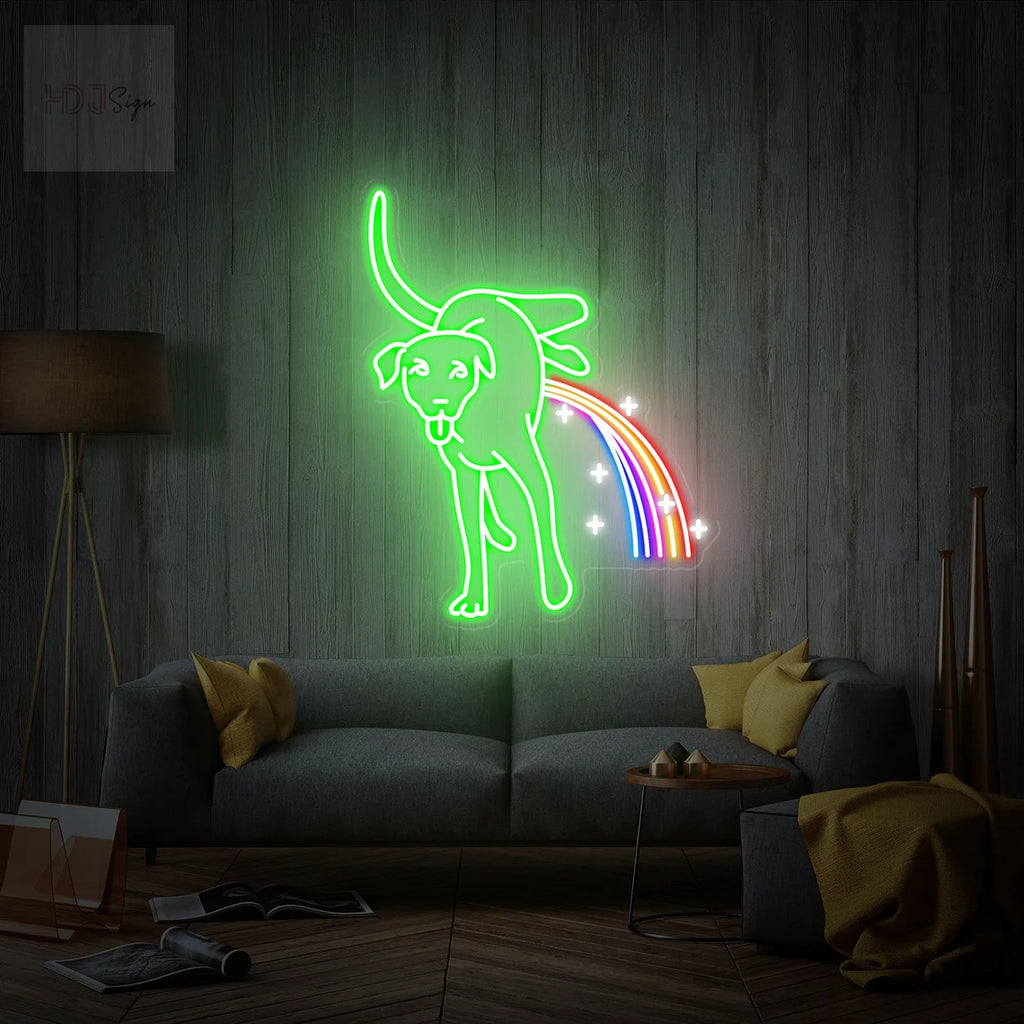 HDJSign - Dog peeing neon light HDJ Sign