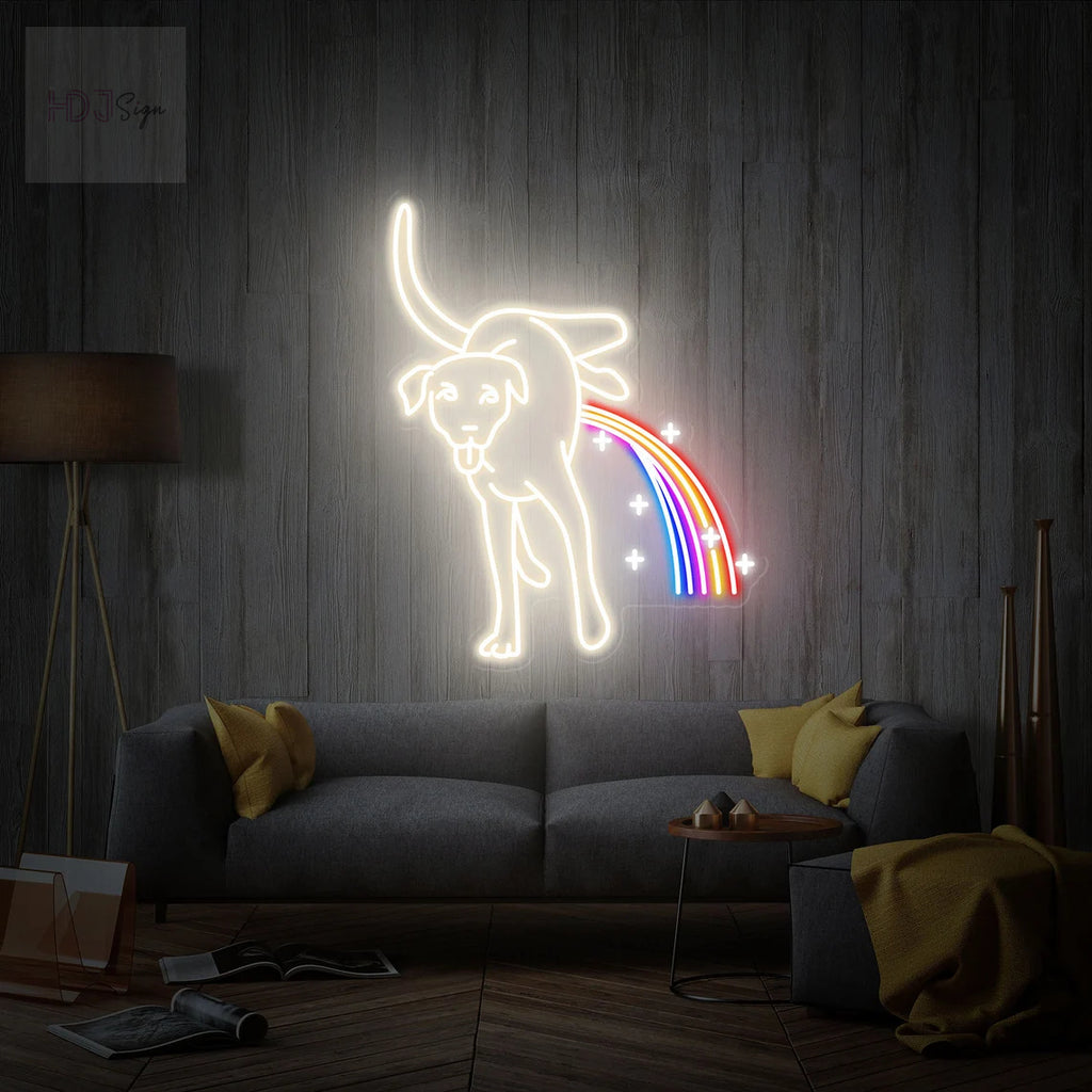 HDJSign - Dog peeing neon light HDJ Sign