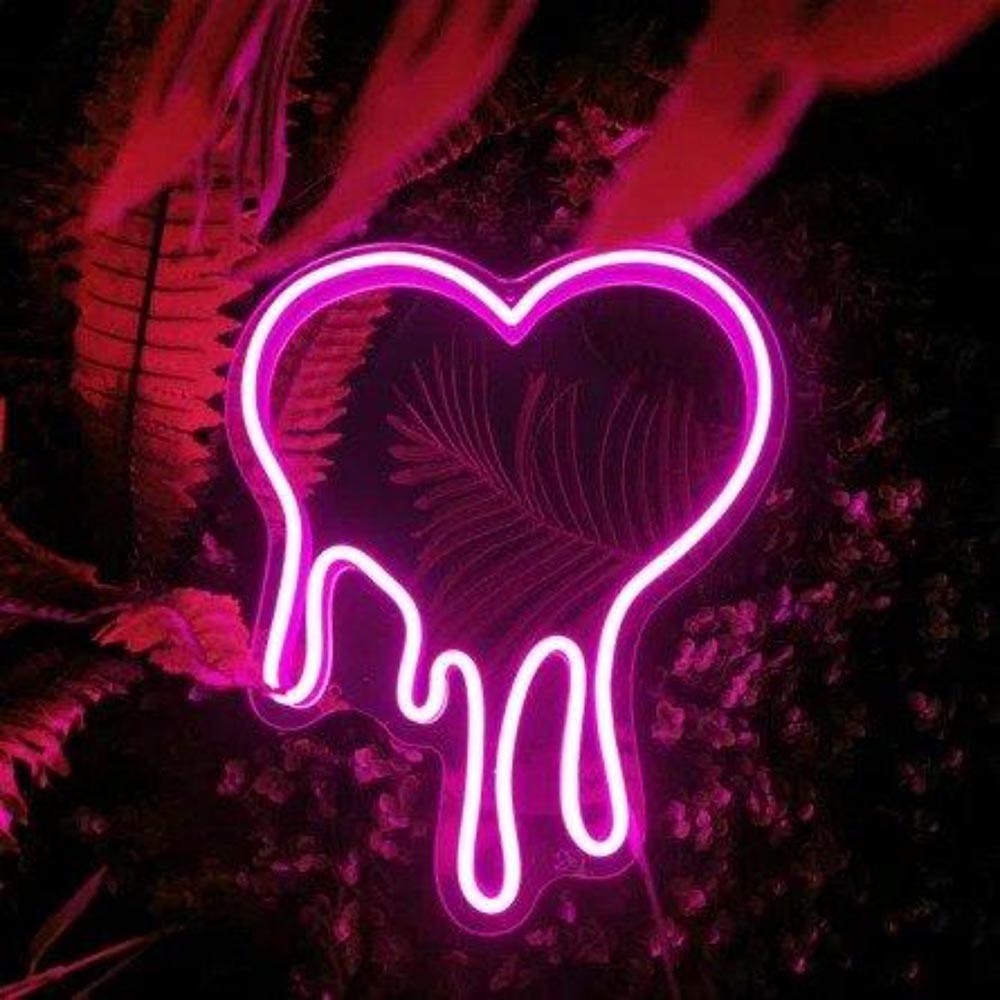 HDJSign - Dripping Heart Mirror Neon Sign HDJ Sign