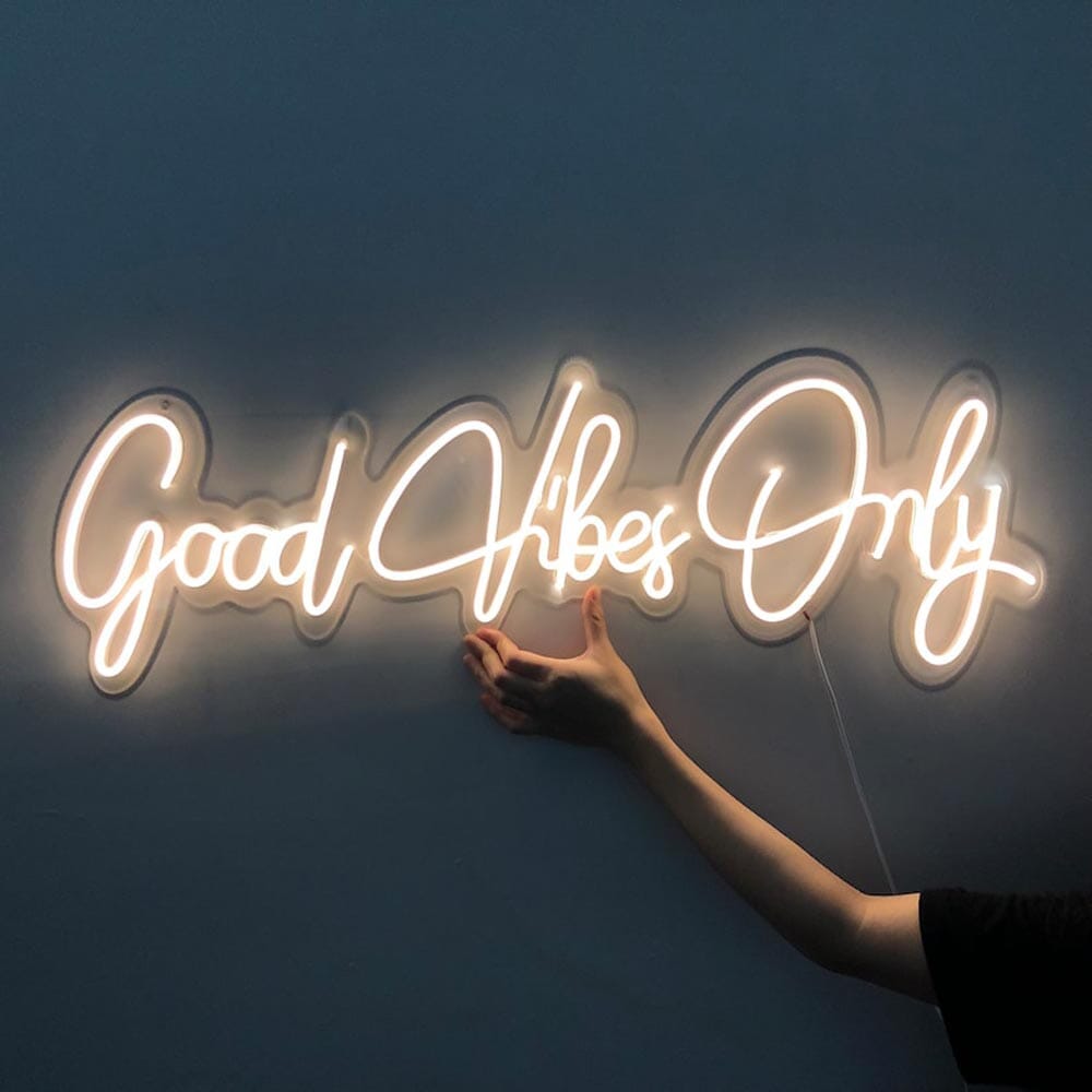 HDJSign - Good Vibes Only Quote Neon Sign Love Love 