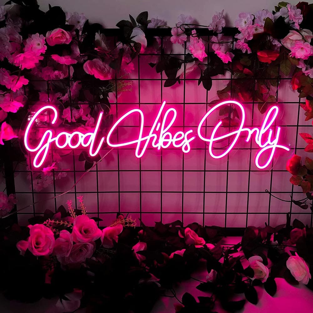 HDJSign - Good Vibes Only Quote Neon Sign Love Love 