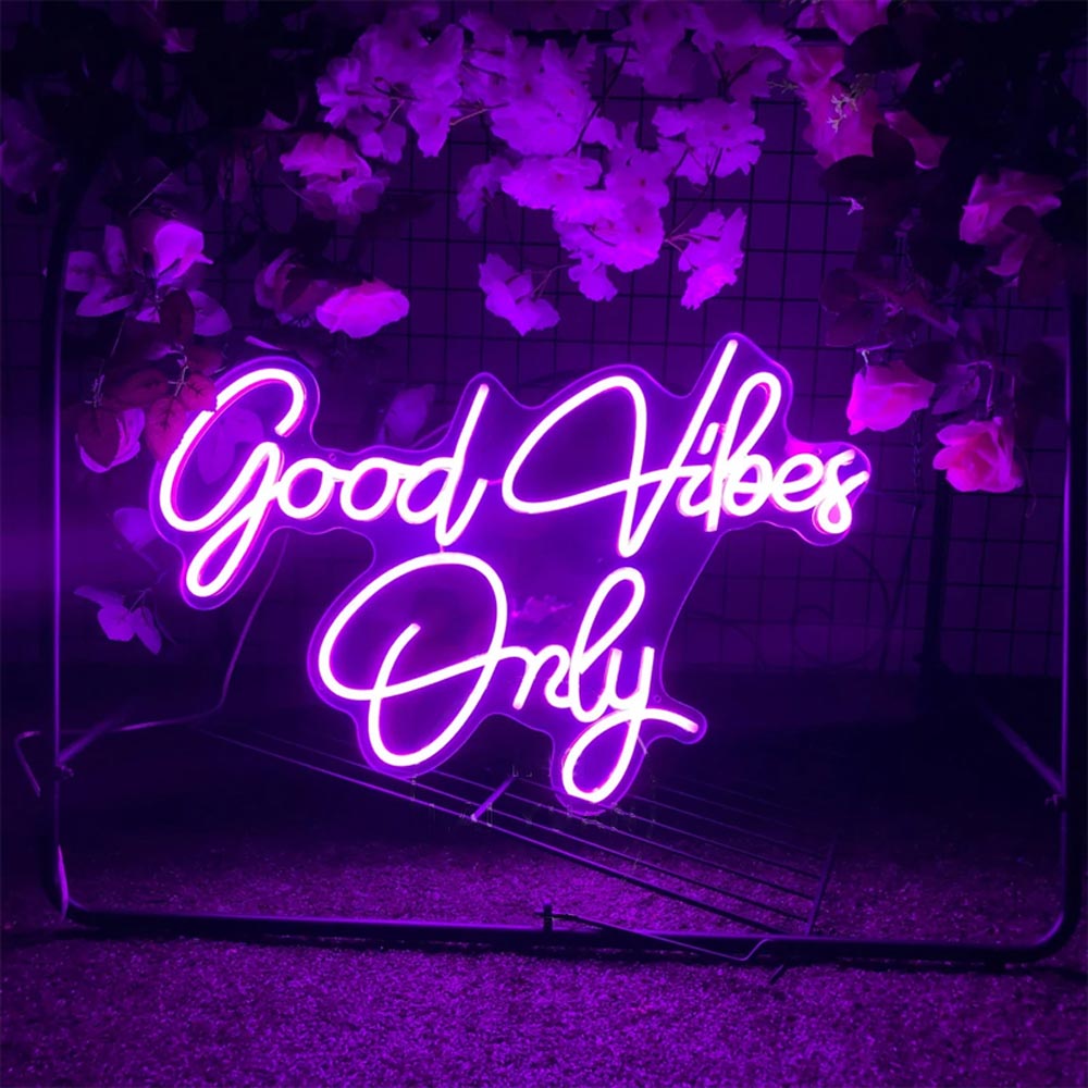 HDJSign - Good Vibes Only Quote Neon Sign HDJ Sign