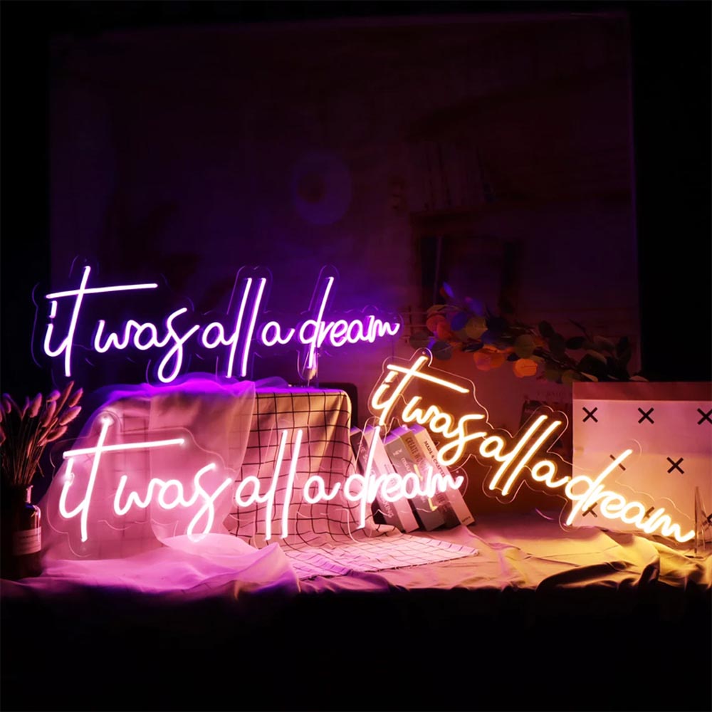 HDJSign - It Was All A Dream Quote Neon Sign HDJ Sign