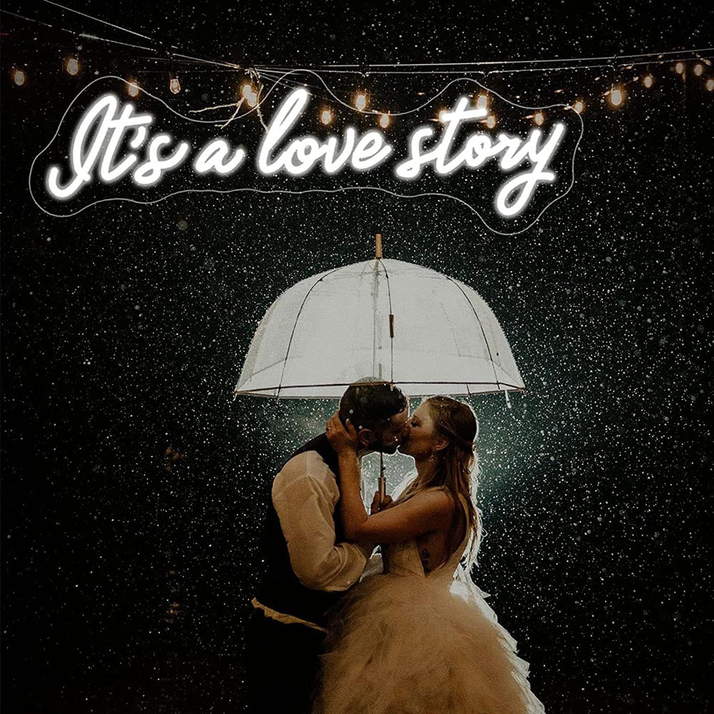 HDJSign - It's A Love Story Wedding Neon Sign HDJ Sign