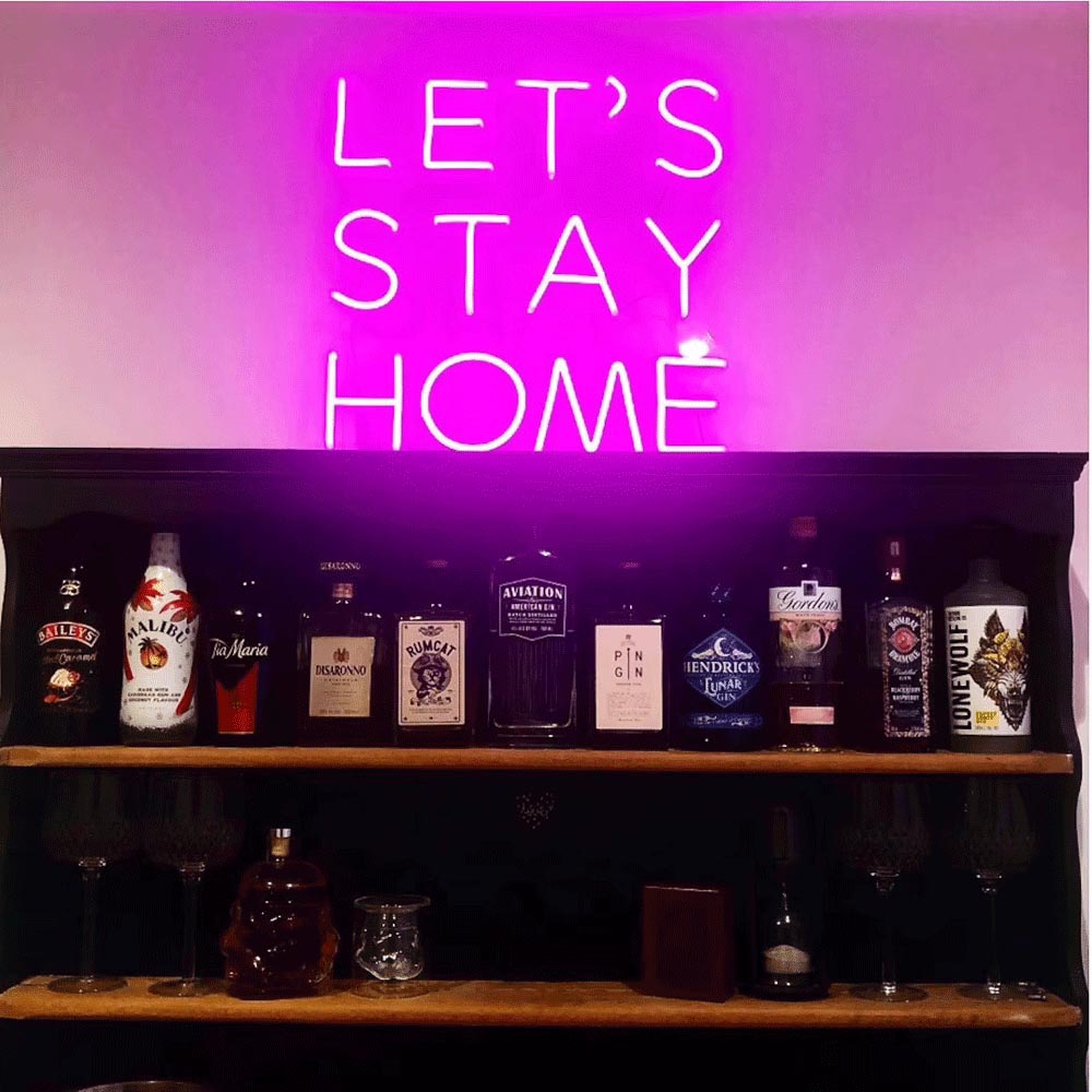 HDJSign - Let's Stay Home Quote Neon Sign HDJ Sign