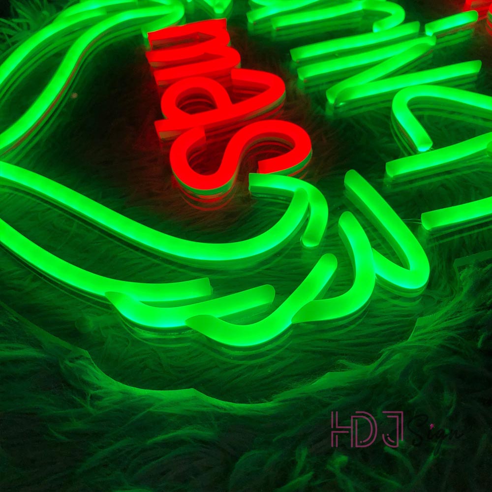 HDJSign - Merry Christmas Grinch Holiday Neon Sign HDJ Sign