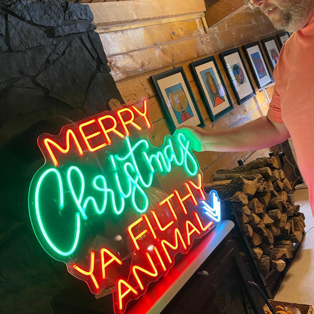 HDJSign - Merry Christmas Ya Filthy Animal Holiday Neon Sign HDJ Sign