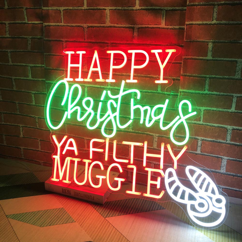 HDJSign - Merry Christmas Ya Filthy Muggle Holiday Neon Sign HDJ Sign