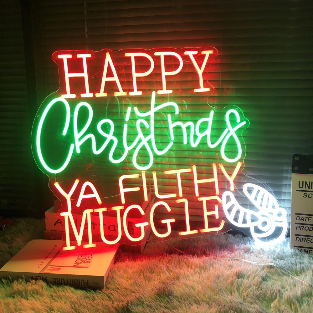 HDJSign - Merry Christmas Ya Filthy Muggle Holiday Neon Sign HDJ Sign