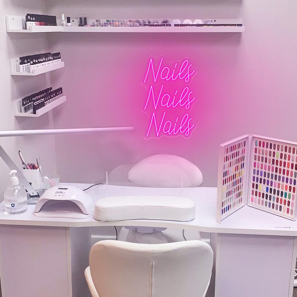 HDJSign - Nails Nails Nails Salon Neon Sign HDJ Sign