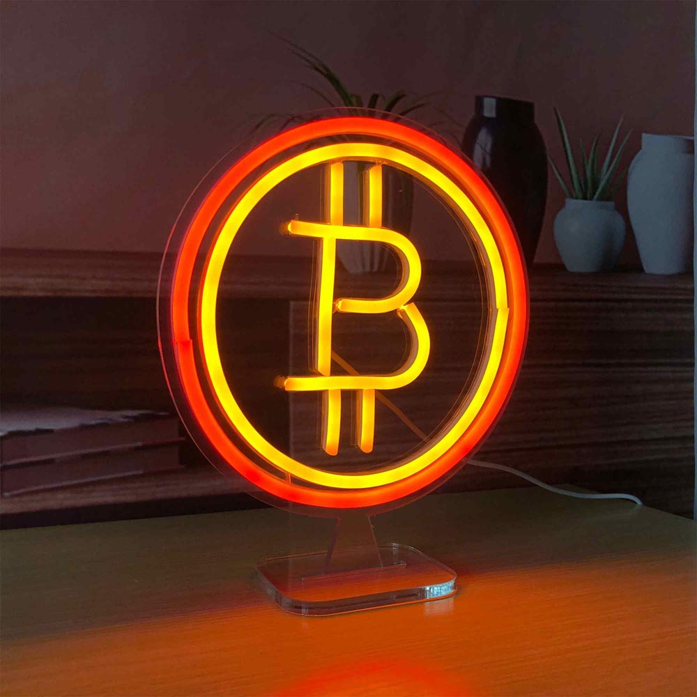 HDJSign - Small Bitcoin USB Neon Sign HDJ Sign