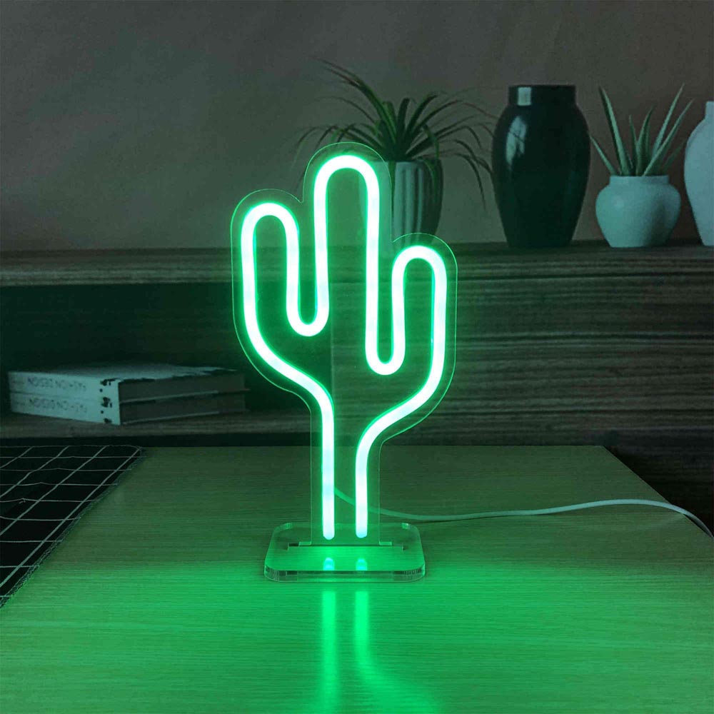 HDJSign - Small Cactus USB Neon Sign HDJ Sign