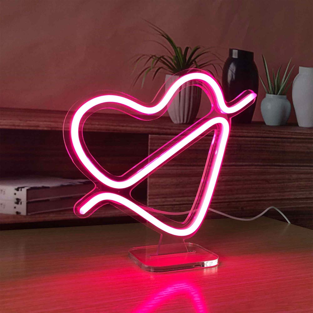 HDJSign - Small Heart with Arrow USB Neon Sign HDJ Sign