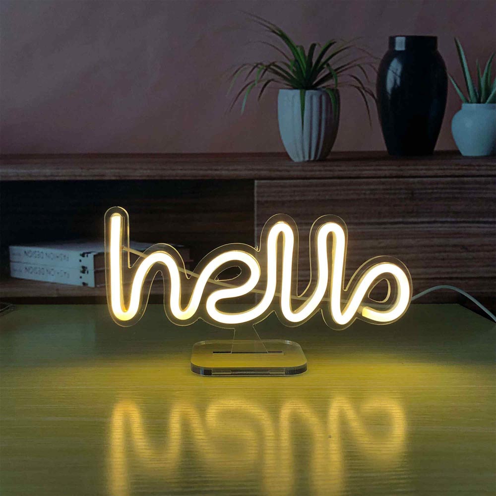 HDJSign - Small Hello USB Neon Sign HDJ Sign