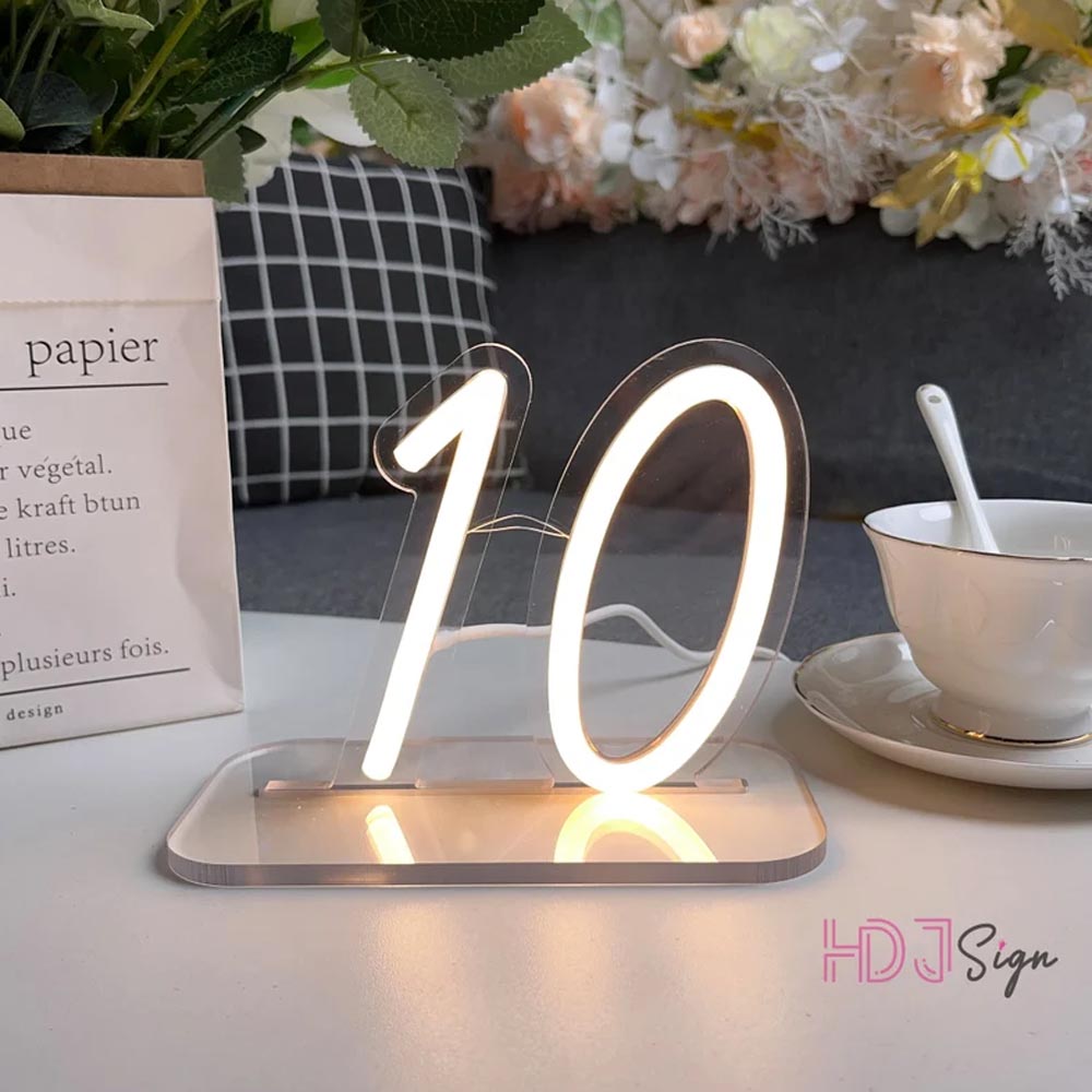 HDJSign - Small Wedding Table USB Neon Sign HDJ Sign