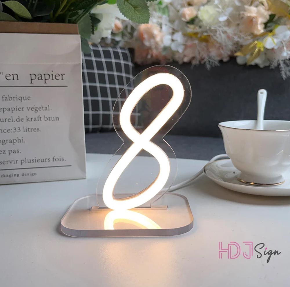 HDJSign - Small Wedding Table USB Neon Sign HDJ Sign