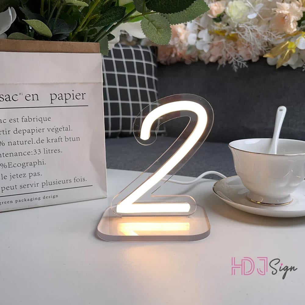 HDJSign - Small Wedding Table USB Neon Sign HDJ Sign