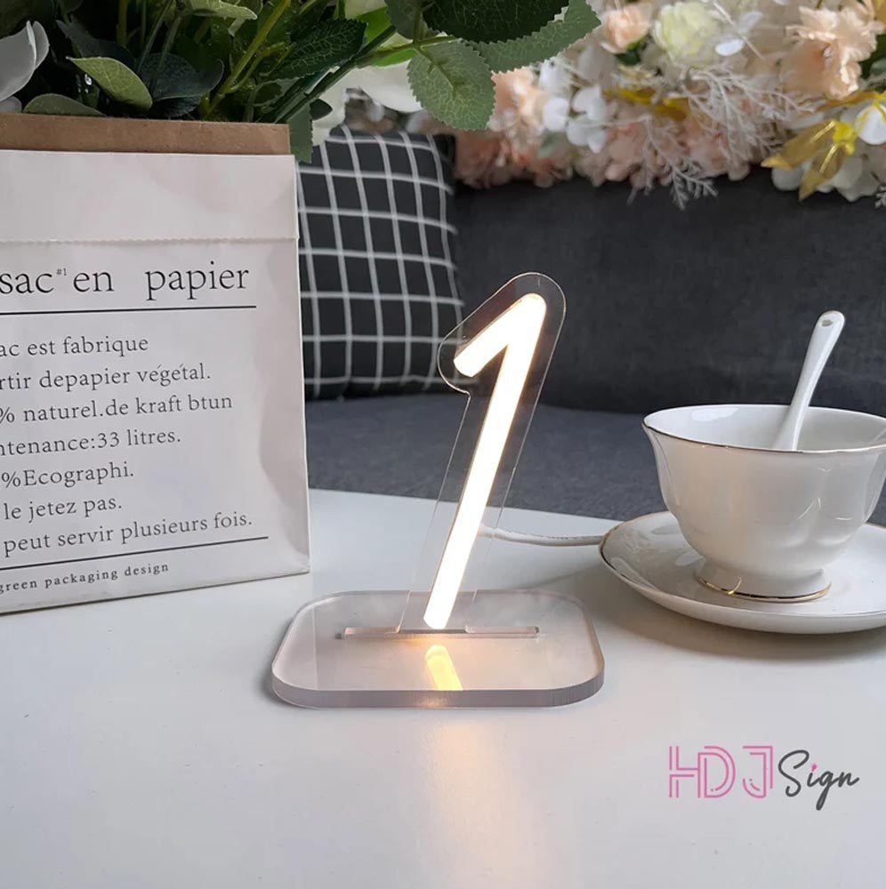 HDJSign - Small Wedding Table USB Neon Sign HDJ Sign