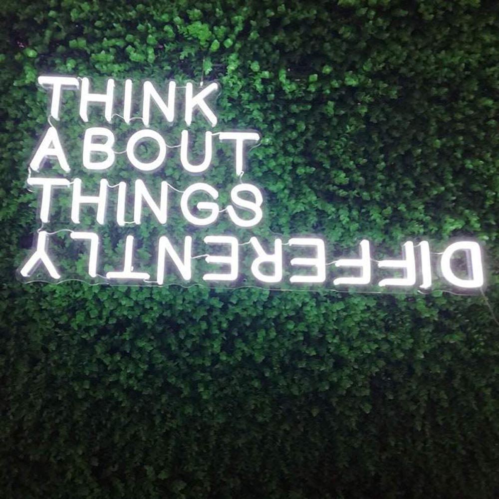 HDJSign - Think About Things Differently Only Quote Neon Sign HDJ Sign