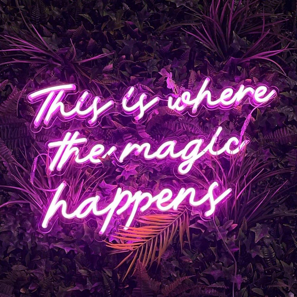 HDJSign - This Is Where The Magic Happens Quote Neon Sign HDJ Sign