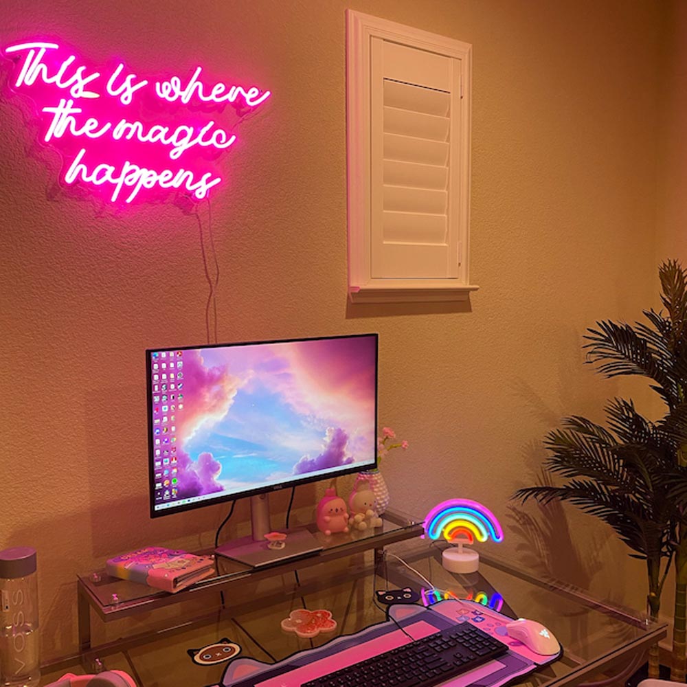 HDJSign - This Is Where The Magic Happens Quote Neon Sign HDJ Sign