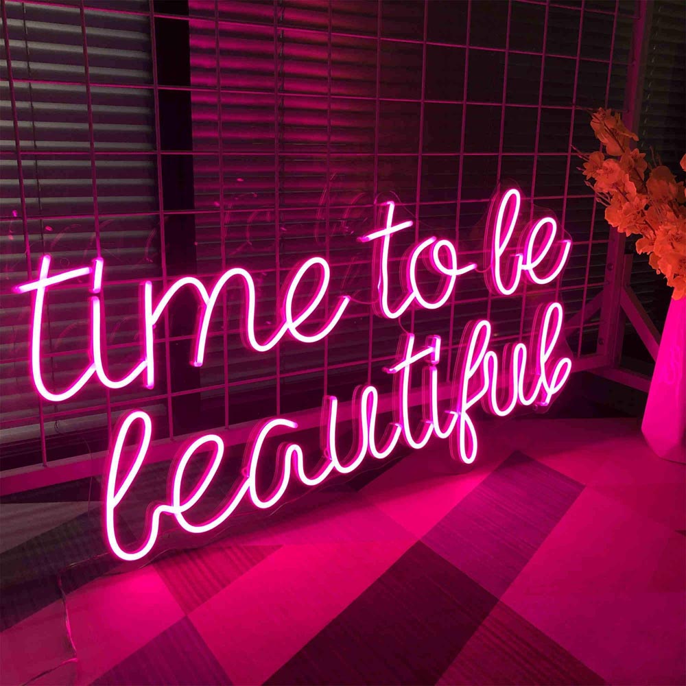 HDJSign - Time to Be Beautiful Salon Neon Sign HDJ Sign