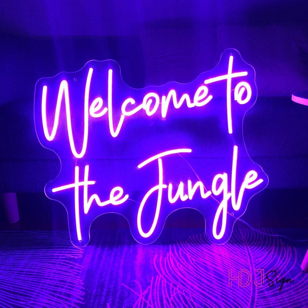 HDJSign - Welcome to The Jungle Quote Neon Sign HDJ Sign