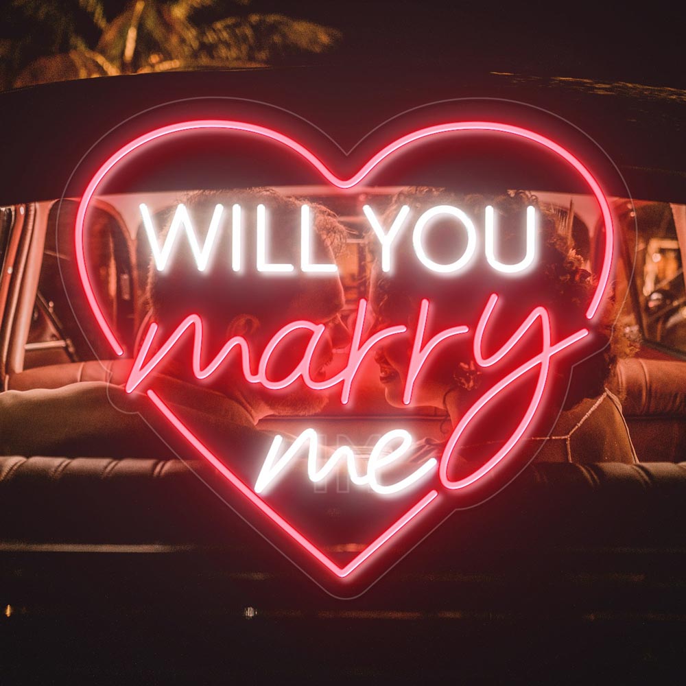 HDJSign - Will You Marry Me Inside A Heart Wedding Neon Sign HDJ Sign