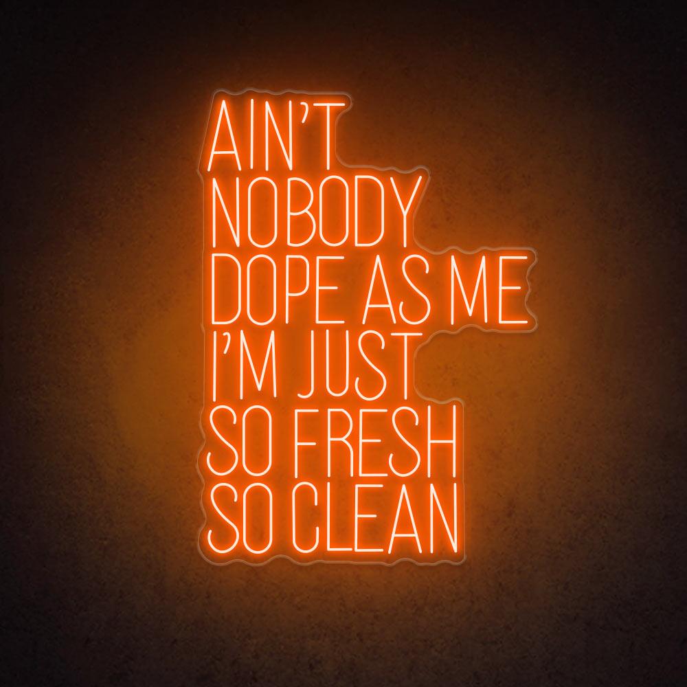 HDJSign - Ain't Nobody Dope as Me I'm Just So Fresh So Clean Quote Neon Sign HDJ Sign