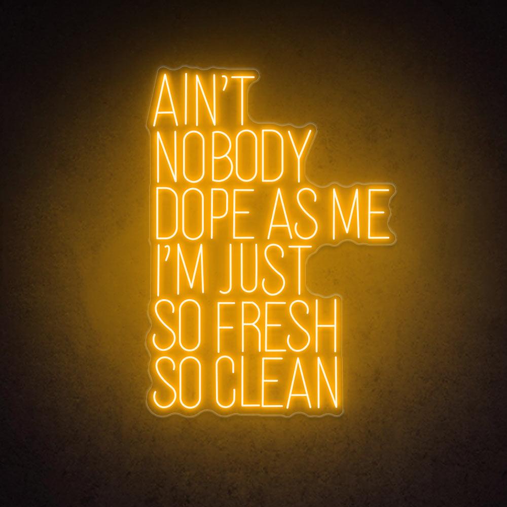 HDJSign - Ain't Nobody Dope as Me I'm Just So Fresh So Clean Quote Neon Sign HDJ Sign