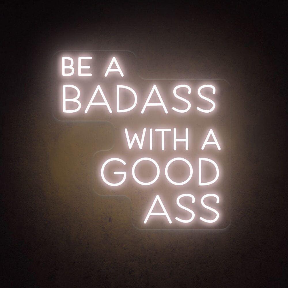 HDJSign - Be A Badass With A Good Ass Salon Neon Sign Salon Salon Coolwhite 20x20in / 50x50cm 