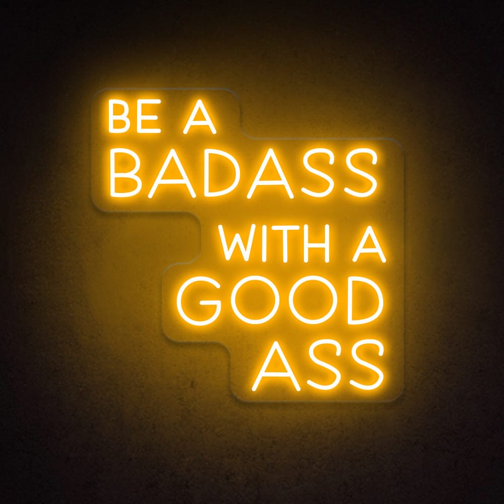 HDJSign - Be A Badass With A Good Ass Salon Neon Sign Salon Salon Yellow 20x20in / 50x50cm 