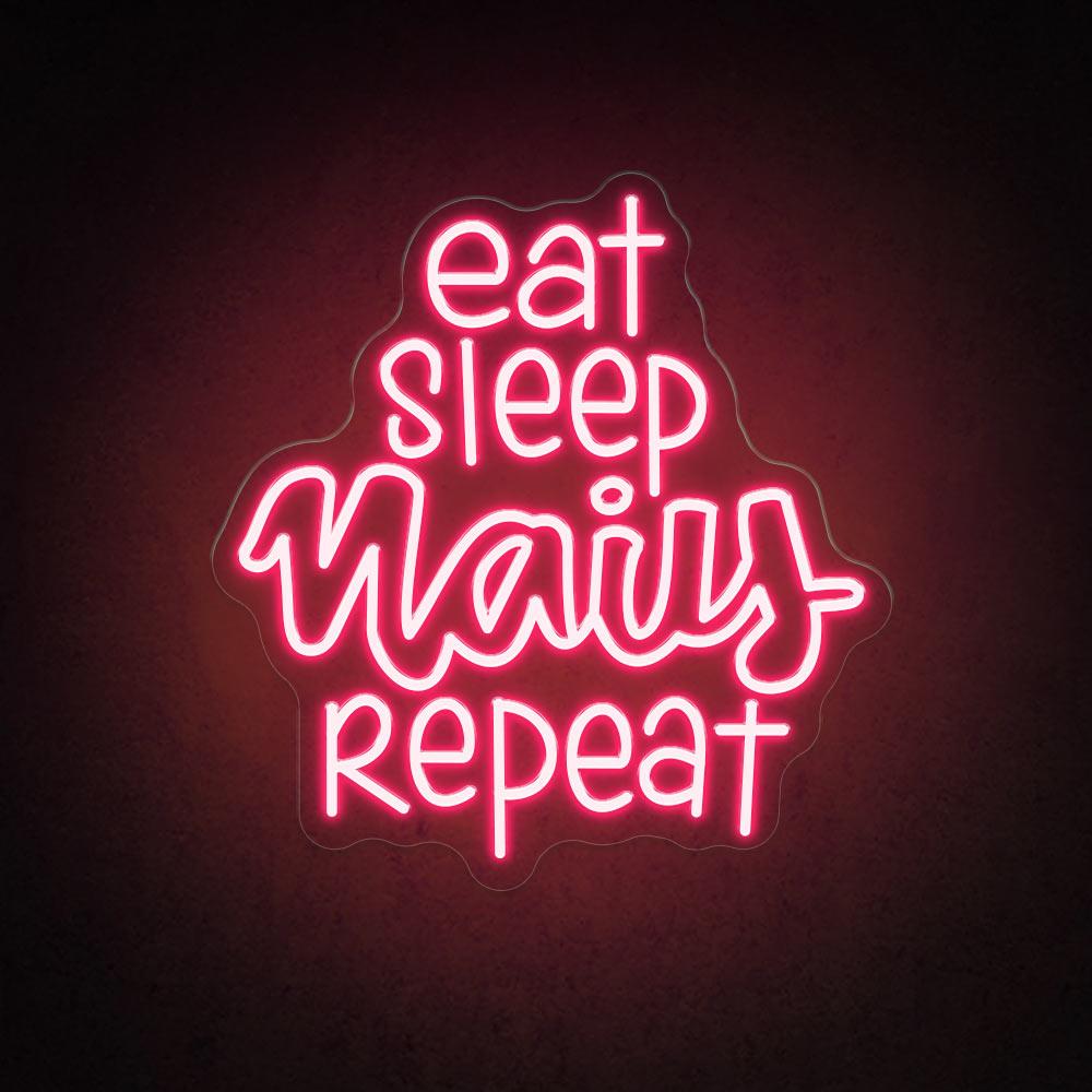 HDJSign - Eat Sleep Nails Repeat Salon Neon Sign HDJ Sign