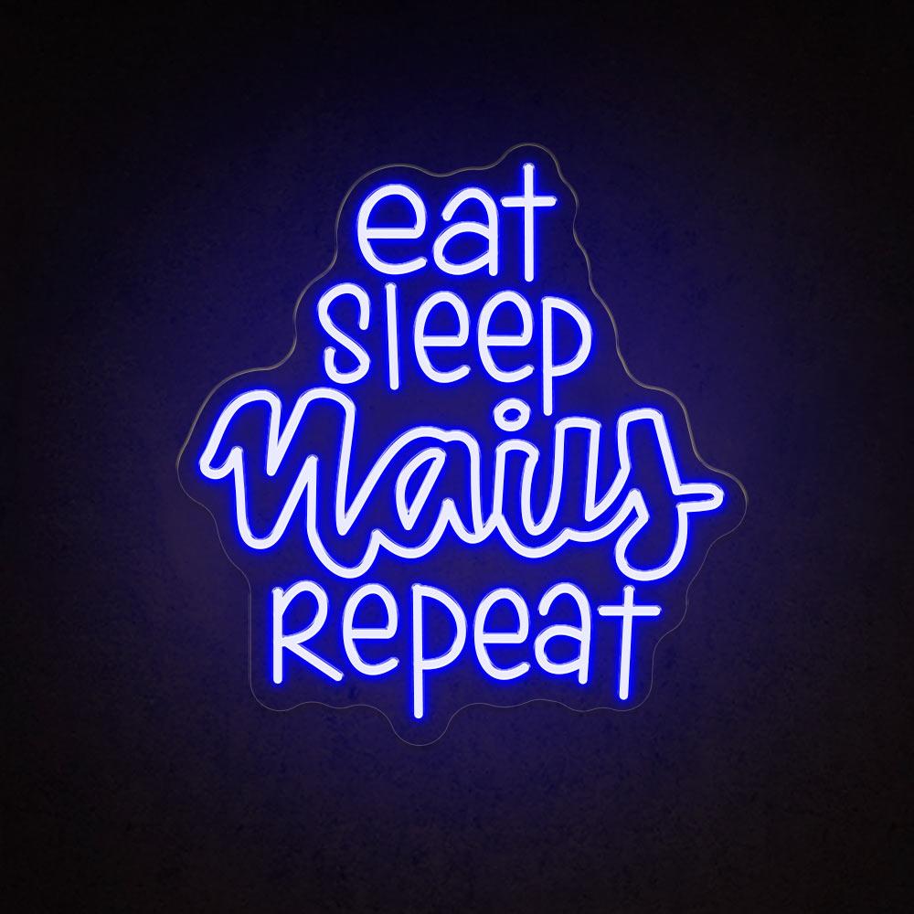 HDJSign - Eat Sleep Nails Repeat Salon Neon Sign HDJ Sign