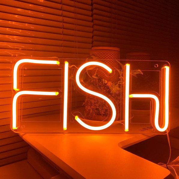 HDJSign - Fish Word Neon Sign HDJ Sign