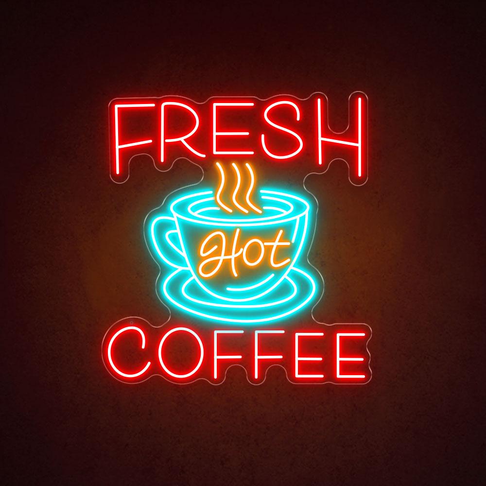 HDJSign - Fresh Hot Coffee Business Neon Sign HDJ Sign