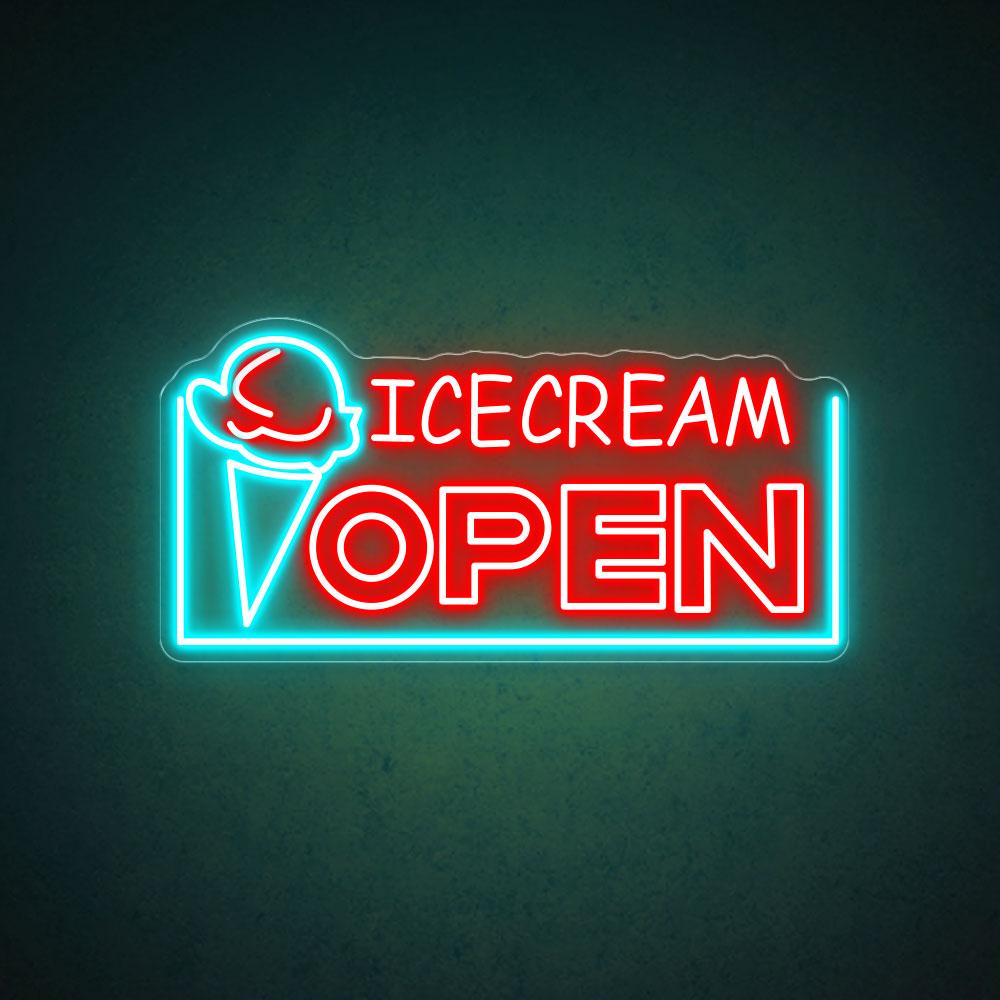 HDJSign - Ice Cream Open Business Neon Sign HDJ Sign