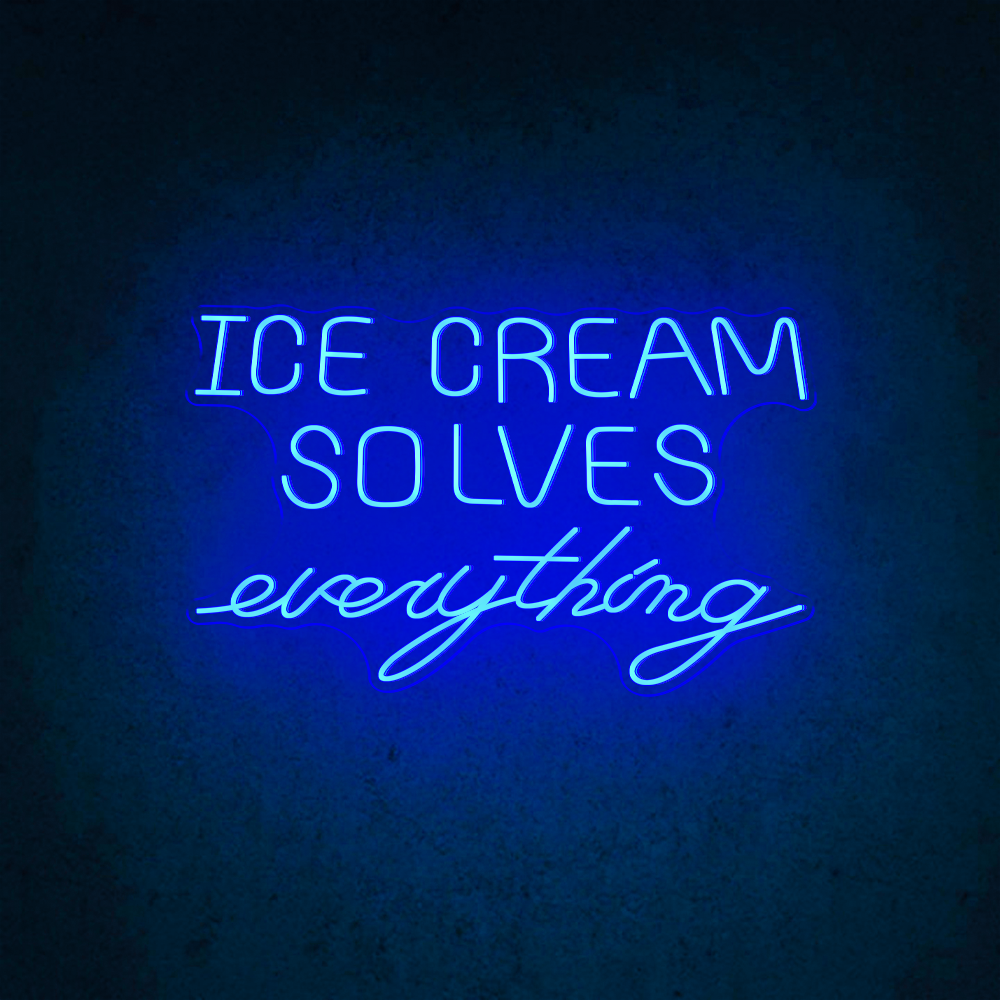 HDJSign - Ice Cream Solves Everything Business Neon Sign HDJ Sign