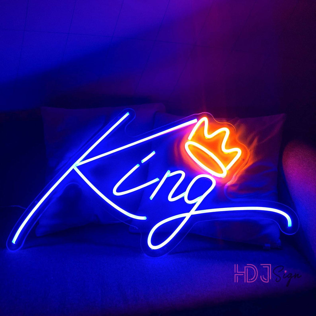 HDJSign - King with Crown Bar Neon Sign HDJ Sign