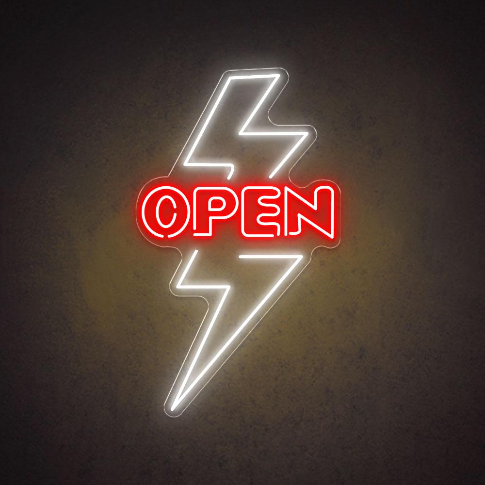 HDJSign - Lightning Open Bar Neon Sign HDJ Sign