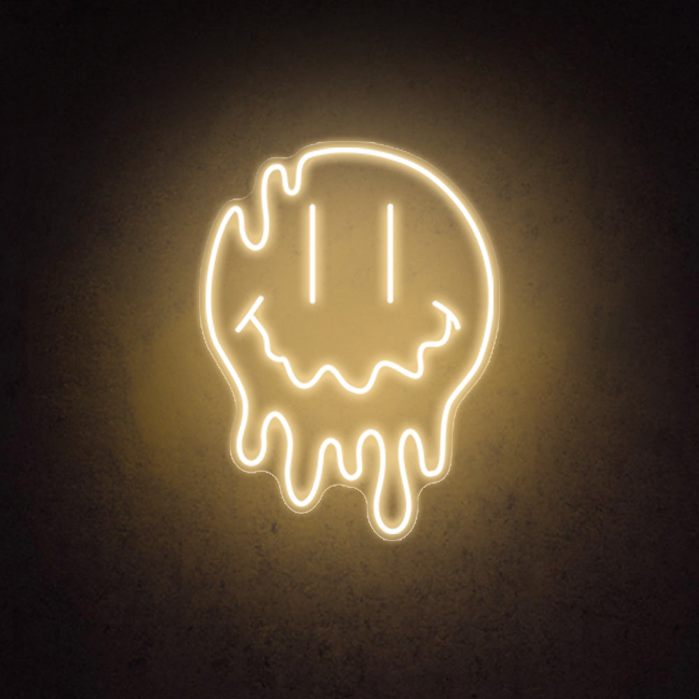 HDJSign - Melting Smiley Face Emoji Neon Sign HDJ Sign